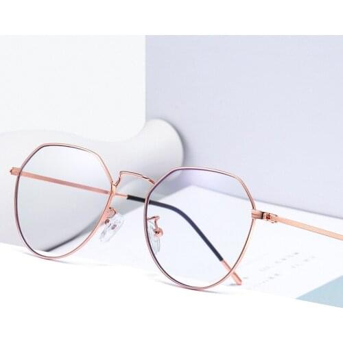 Retro Metal Adult glasses Custom Logo Metal Sunglasses Wholesale Computer Mobile Anti Blue Light Women Glasses AB002