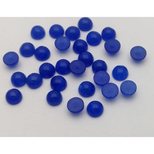 Wholesale Fashion Royal Blue stone beads charm 4mm round CAB cabochon for jewelry Ring accessories no hole 50Pcs