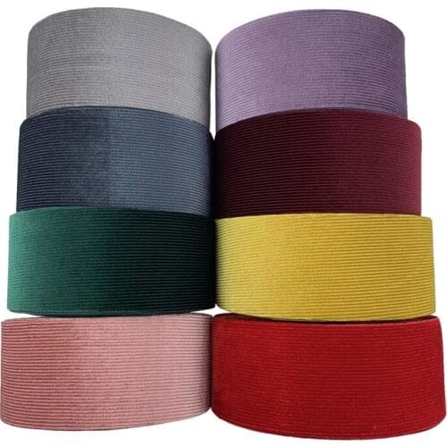 Wholesle New design 3" 75mm Autumn Winter Striped corduroy ribbon 50yards/lot 25 colors avaible