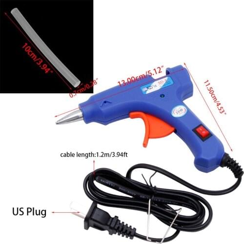 Professional Electric Heating Hot Melt Glue Gun 20W 50Pcs Glue Sticks Adhesive