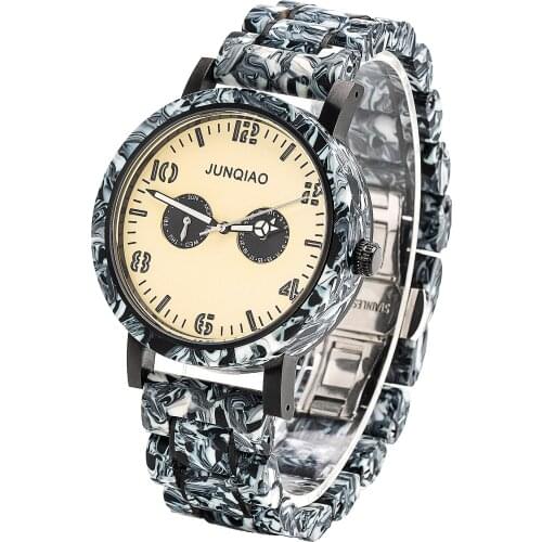 Relogio masculino reloj hombre Wooden Wristwatch Weeks & Date Show Chronograph Military watches for men in Customization