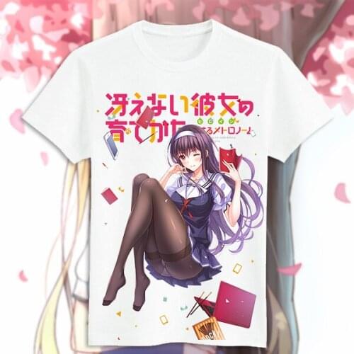 Saekano How to Raise a Boring Girlfriend Cosplay T Shirt Cartoon Kasumigaoka Utaha Printed Summer T-Shirt Anime Top Tee tshirt