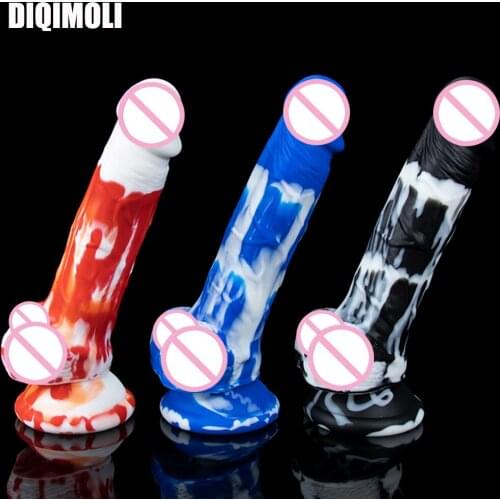 Silicone Colorful Dildos with Suction Cup Realistic Penis Soft Skin Feeling Phallus Sex Toys for Women Masturbation Erotic Dick