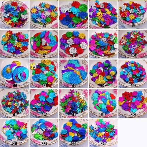 Blue Sequins Sewing Flat Round Flowers Pvc Shaped Loose Sequins For Crafts Paillette Sewing Decoration Diy Accessory Lentejue