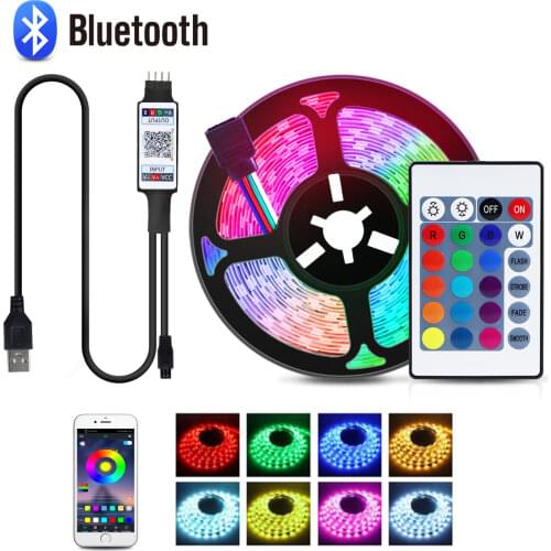 RGB Bluetooth Led Strips For Room Bedroom Kitchen Flexible Wall Lamp DC 12V 5050 TV Backlight Cocina Decoration luces Led Light