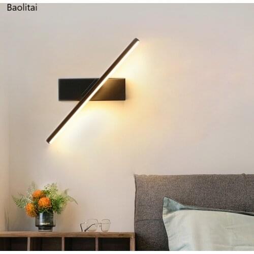 Led Modern Simple Aluminum Strip Wall Lamp Rotatable Adjustable Angle For Bedroom Bedside Living Room Aisle Decorative Lights