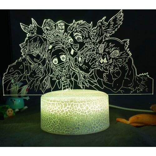 Manga 3D LED Night Light Demon Slayer Kamado Tanjirou Nezuko Lampara Desk Table Lamps Kimetsu No Yaiba Home Decoration Lighting