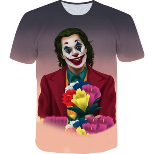 Street fashion Clown 3D Printing Mens T-shirt New Arrival O-neck Short-Sleeved Oversized Shirt Boy Summer Shirt