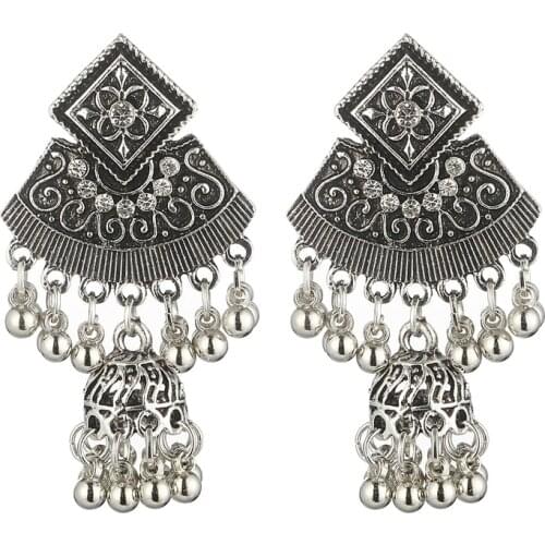 LOVBEAFAS Boho Brincos Statement Dangle Earrings For Women Small Bell Vintage Long Tassel Drop Earring Fashion Jewelry Bijoux