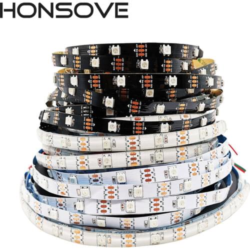 WS2812B WS2812 Led Strip,Individually Addressable Smart RGB Led Strip,1m 2m 3m 4m 5m Black/White PCB Waterproof IP30/65/67 DC5V
