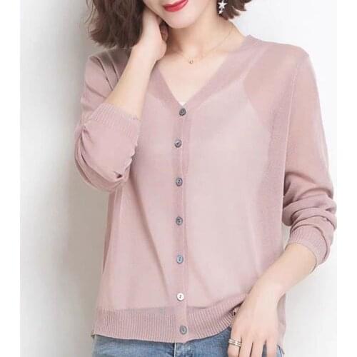 Woman Sweaters Cardigan Womens Knitted Cardigan Summer Loose One-Suit Skirt Spring Summer Inverness