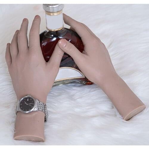 1 Pair Soft Silicone Tattoo Practice Skin Fake Hands Model for Artists Nail Arts