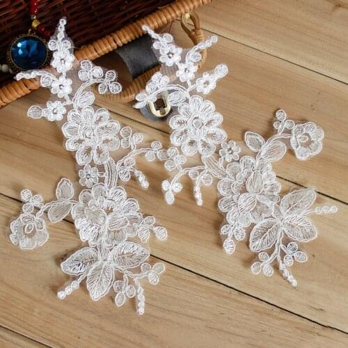 10 Pieces Vintage Flower Embroidery Lace Appliqued Fabric Wedding Sewing Supplies Lace Fabric Sewing Trim Free Shipping