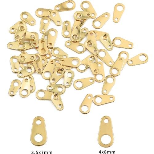 18k Gold PLated 10Pcs/Lot 3.5x7mm 4x8mm Copper Connector Spacer Findings For Jewelry Making Bracelets Earrings Necklace Supplies