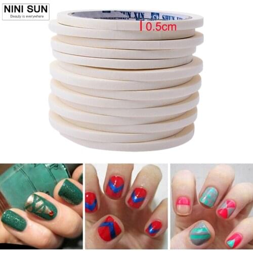 2pcs/ lot 17m*0.5cm Nail Art Tips Creative Nail Stickers Taps French Manicure Masking Tape Nail Accessories Stickers Ongles