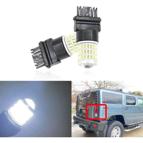 2x Fits For Hummer H2 2003-2009 Projector Led Backup Reverse Light Bulbs T25 3157 3157-SCK 4114KLCP Auto Lamp