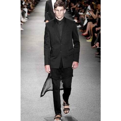 27-44 ! 2016 Mens clothing spring and summer fashion t personality dress male tulle dress trousers plus size singer costumes