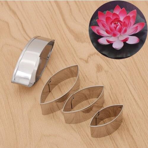 4pcs/Set DIY Handicraft Stainless Steel Pottery Cut Mould Accessories Lotus Making Pattern Mold Clay Tools