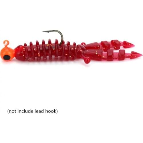 5pcs/lot Soft Baits Silicone Lures 5.5cm 1.5g Fishing Lures Attractive Shrimp Wobbler Jig Swivel Bass