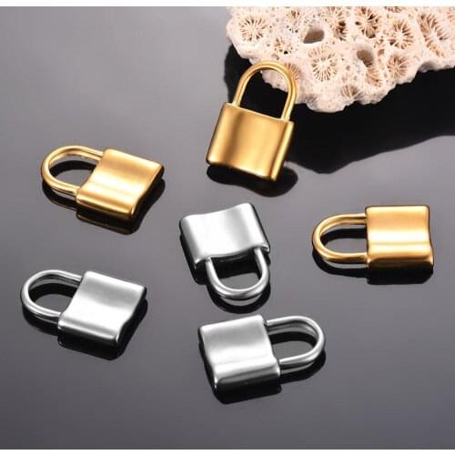 5Pcs Wholesale Stainless Steel PadLock Pendant Charms Lock Charms for Diy Necklace Bracelet Jewelry Making Accessories 15X22mm