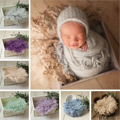 Newborn Baby Accessories Photo Shoot Posing Wool Blanket For Newborn Basket Filler Pure Natural Wool For Baby Photography Props