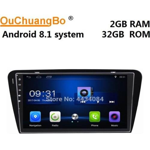 Ouchuangbo auto stereo car gps radio for Skoda Octavia 2015 support wifi SWC 1080P video android 8.1 OS free europe map