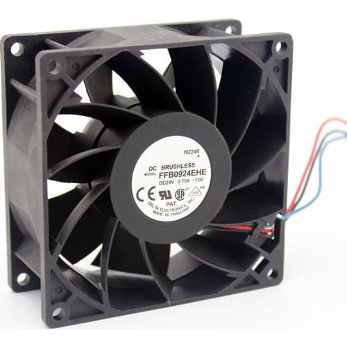 Free Shipping Original For FFB0924EHE 9238 90mm 92mm DC 24V 0.75A 2-wire -pin server inverter cooling fans case axial