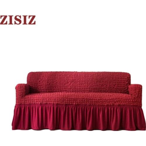Plush Fabirc Elastic Sofa Cover Cotton Solid Color Universal Sofa Covers for Living Room Stretch Slipcover Couch Cover
