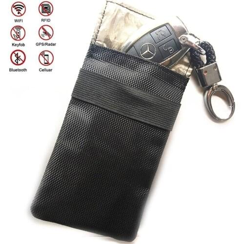 Faraday Single Pocket Car Keys FOB Signal Blocker Bag Credit Card RFID Signal Shielding Protector Credit Card Key Wallet BAG1072