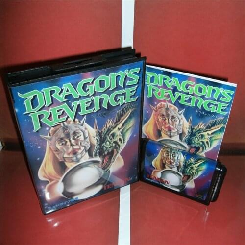 Dragons Revenge Japan Cover with Box and English Manual for MD MegaDrive Genesis Video Game Console 16 bit MD card