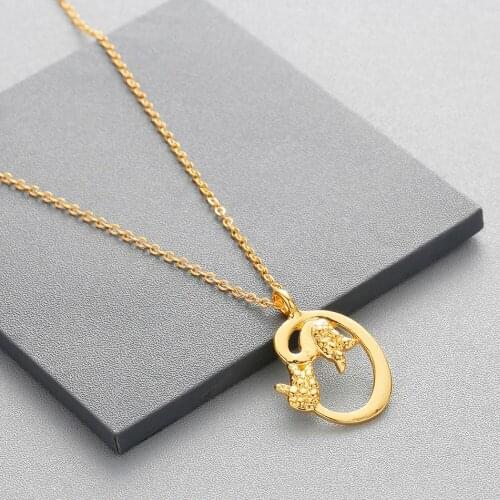 CHENGXUN Small WAW Arabic Letter Tulip Pendant Necklace for Women Fashion Necklace Detail Connector Matte Retro Gold Jewelry