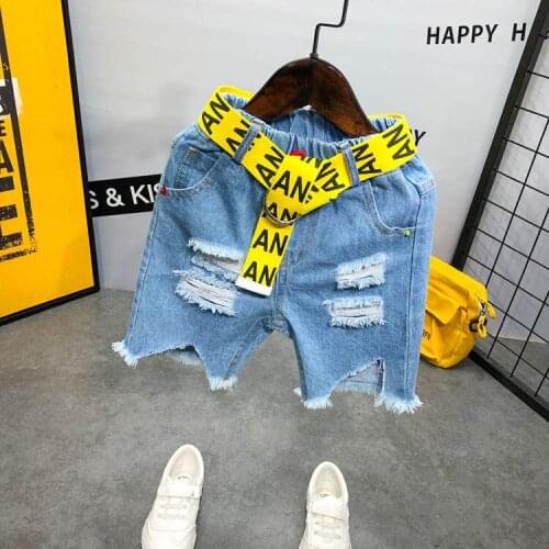 Childrens shorts Hot sale Boys shorts Fashion summer kids children denim jeans Boys Hole color jeans 2-7years Kids clothing
