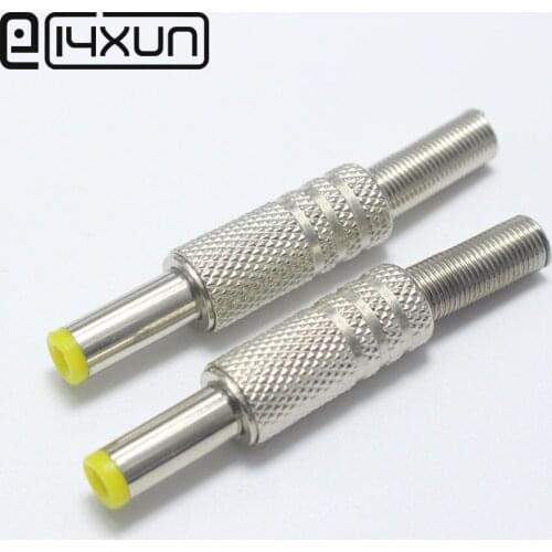 EClyxun 1pcs/lot 5.5*2.1/5.5*2.5mm Male DC Power Plug Jack Adapter 5.5*2.1/5.5*2.5 Connector Metal Cover with Yellow Head