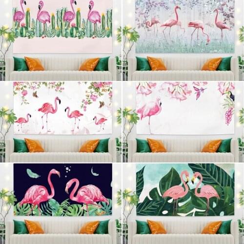 Animals Tapestry Tropical Jungle Flamingo Wall Hanging Dorm Bedroom Living Room Blanket Family Party Decor Beach Picnic Mat