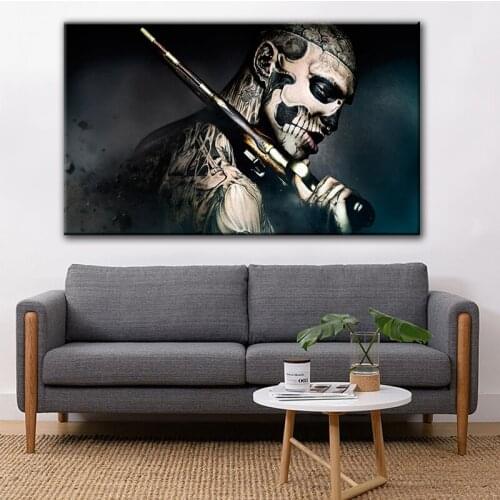 GOODECOR Figure Wall Painting Skull Canvas Painting on The Wall Modern Painting Wall Art for Office Room Decoration