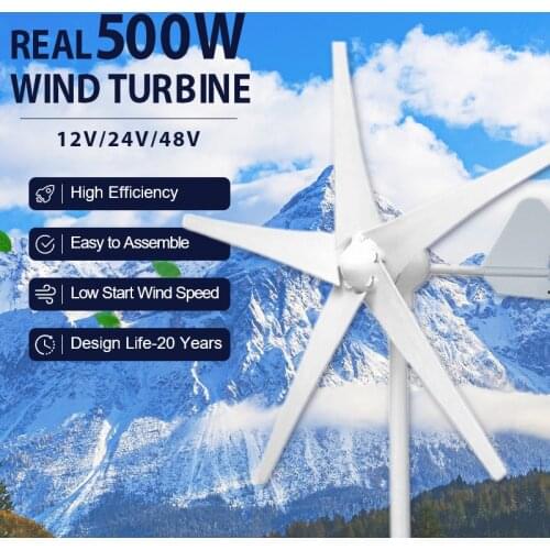 Perfect 500W 24V/48V Wind Turbine Generator With HRB Bearings & MAX 520W 24V Waterproof Wind Controller Wind Generator Kits