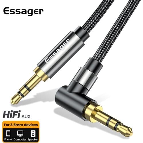 Essager Aux Extension Cable 3.5mm Jack Male to Male Audio Adapter 3.5 mm Speaker Wire Line For Samsung Xiaomi Headphone Laptop