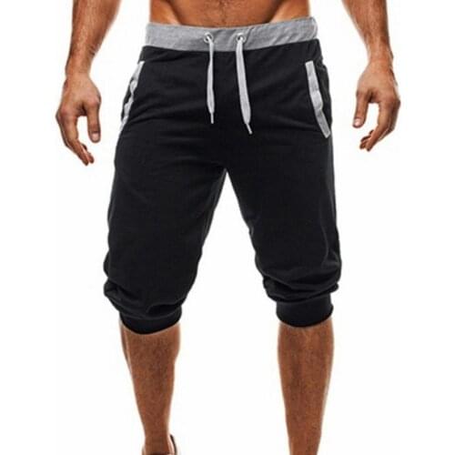 Men Summer Harem Pants Slacks Shorts Sport Sweatpants Drawstring Jogger Trousers