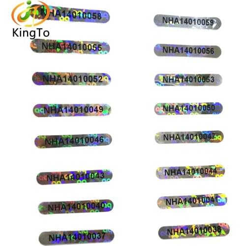 Logo hologram laser security sticker with serialized running number