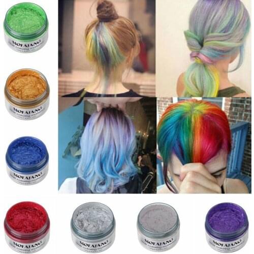 MOFAJANG 120g Hair Color Promades Wax Silver Ash Grey Strong Hold Temporary Hair Dye Gel Mud Easy Wash Hair Coloring Styling Wax