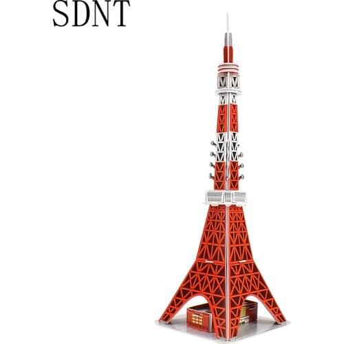 Puzzle 3d Model Building Kits Educational Toys for Children Tokyo Tower Famous Building Toys Puzzle Games for Children