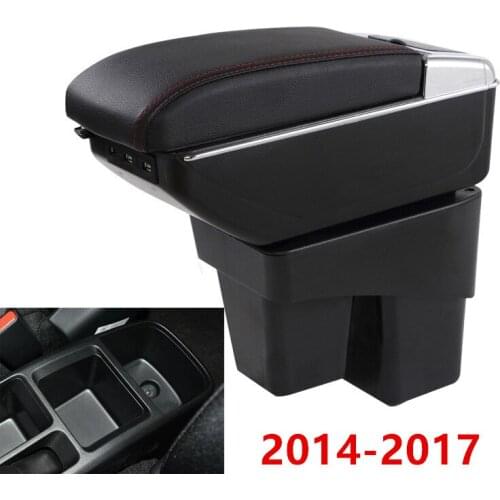 For Honda Fit Jazz 3rd generation armrest box central Store content Storage box with cup holder ashtray USB interface 2014-2017