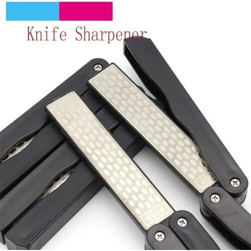Portable Knife Sharpening Double Sided 400/600 Grit Fold Pocket Sharpener Diamond Stone Kitchen Repair Grinding Tools Outdoor