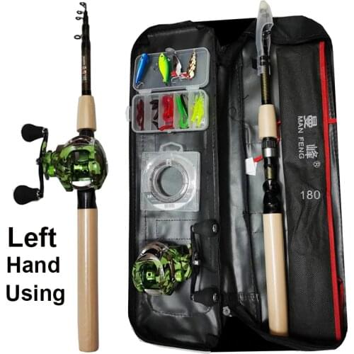 180cm Casting Fishing Rod Combo and Casting Fishing Reel Gear Pole Set 100M PE Fishing Line 33 Pcs/set Lure Kit Full Kit