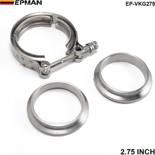 2.75" Self Aligning Male/Female V-Band Vband Clamp Stainless Steel Flange Kit EP-VKG275