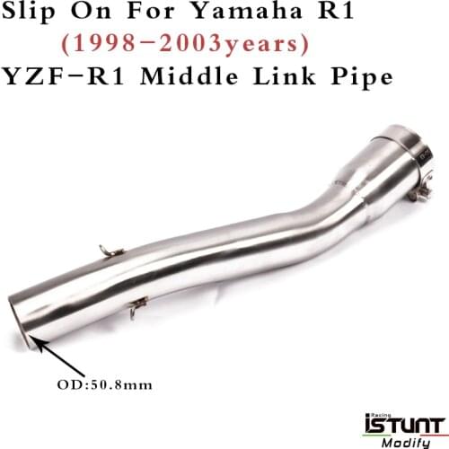Slip On For Yamaha R1 YZFR1 1998-2003 Motorcycle Exhaust Muffler Escape Moto Modified Connector Stainless Steel Middle Link Pipe