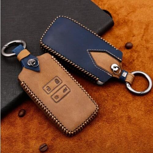 High Quality Car Genuine Leather Key Wallets For Renault Fluence Duster Megane Kadjar Clio Key Case For Car Accessories
