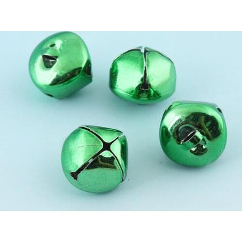 30pcs 15mm Green Jingle Bells Blocks Christmas Bells Wedding Bells Kettle Bells Pet Collar Bells Wands Bells Supply