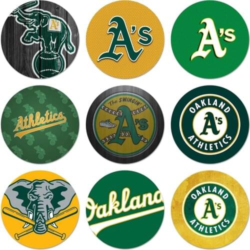 Oakland Athletics logo Icons Pins Badge Decoration Brooches Metal Badges For Clothes Backpack Decoration 58mm