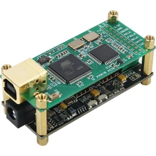 For Amanero Interface + ES9038Q2M Audio Decoder Board Audio HiFi USB Sound Card Support DSD256 PCM 384Khz